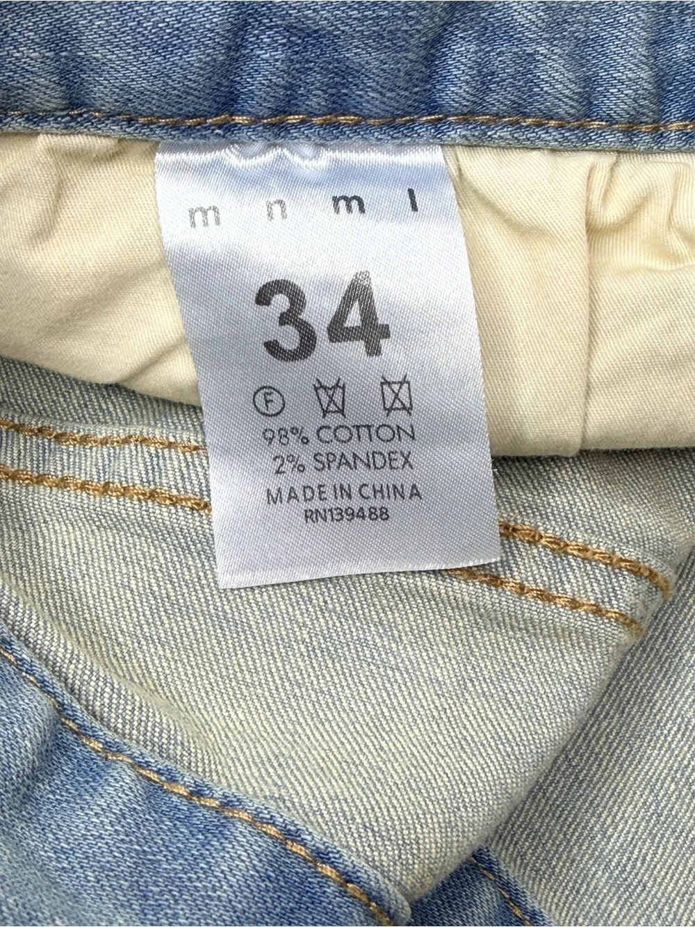 MNML Cargo Jeans Men’s 34 Light Wash Denim Utility Streetwear Y2K
